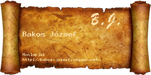 Bakos József névjegykártya